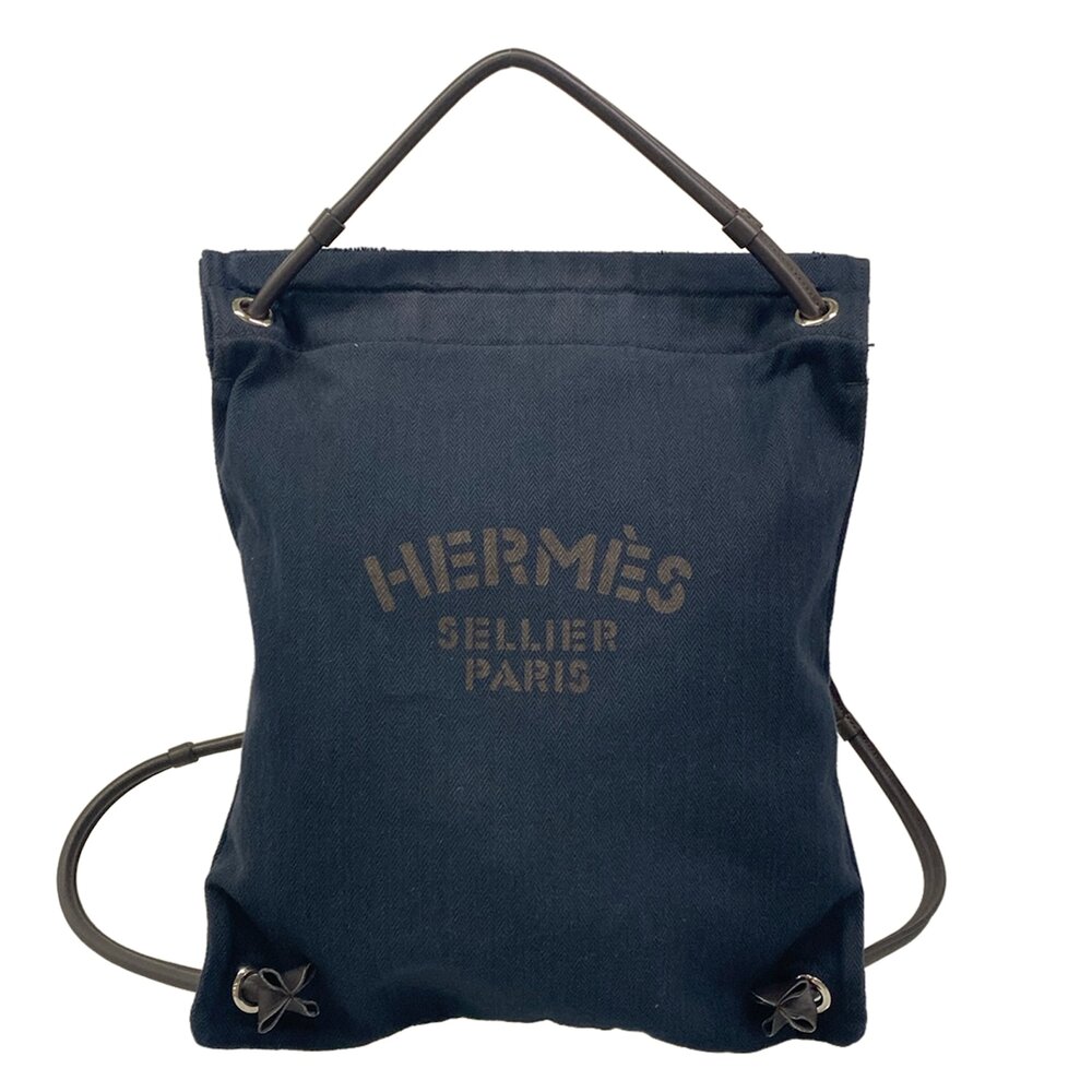 Hermès Marine Backpack Navy Dark Brown